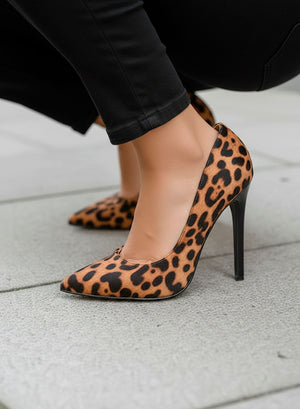 LEXIE - Zapatos de tacón alto Alexoo con estampado de leopardo