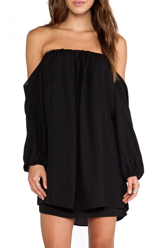 Vestido de tubo en tul negro