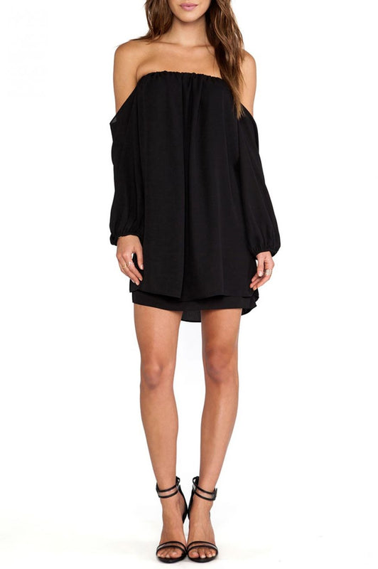 Vestido de tubo en tul negro