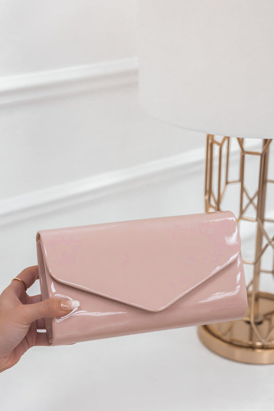 Bag - B206 pink patent leather clutch