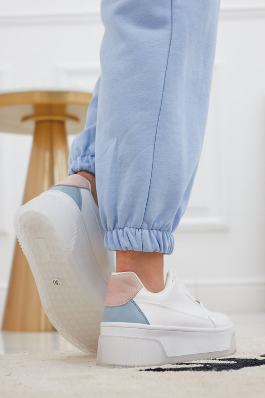 Sneakers Alexoo bianche con retro bicolore