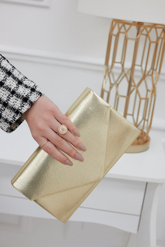 Bolso de mano B210 oro metalizado