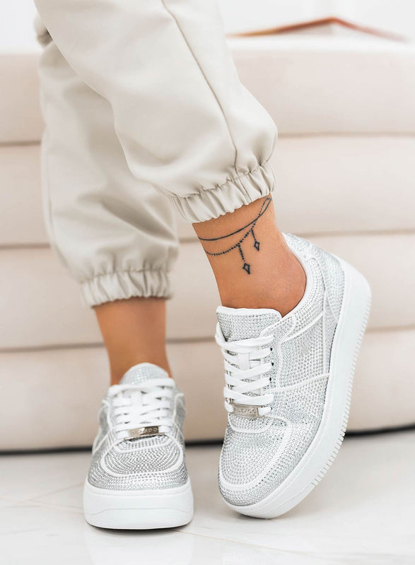 BRITNEY - White jewel Alexoo sneakers