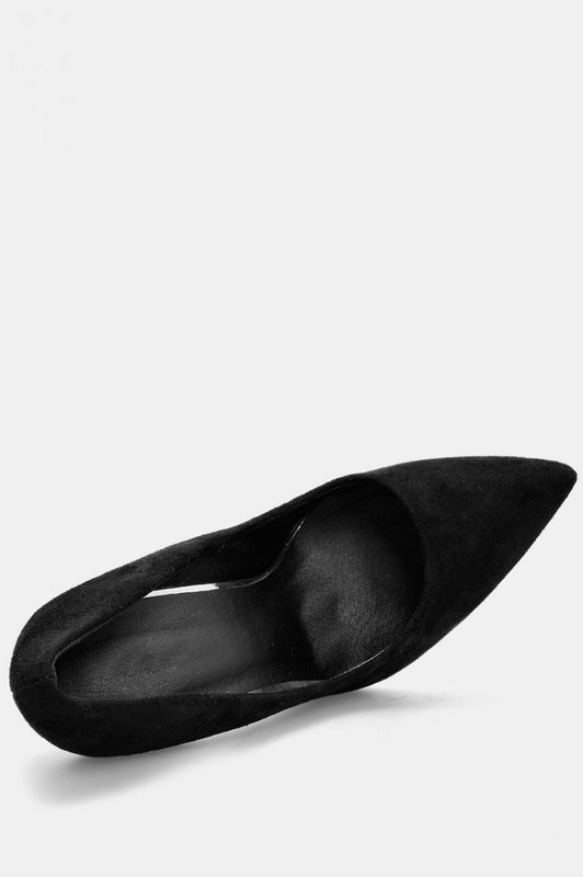 Zapatos de salón negros de ante con tacón de aguja
