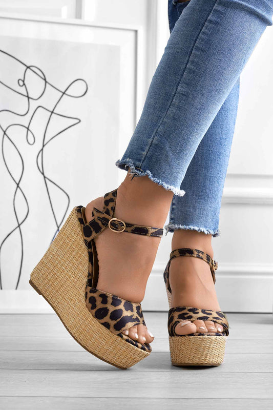 DAKOTA - Sandali Alexoo maculati con zeppa