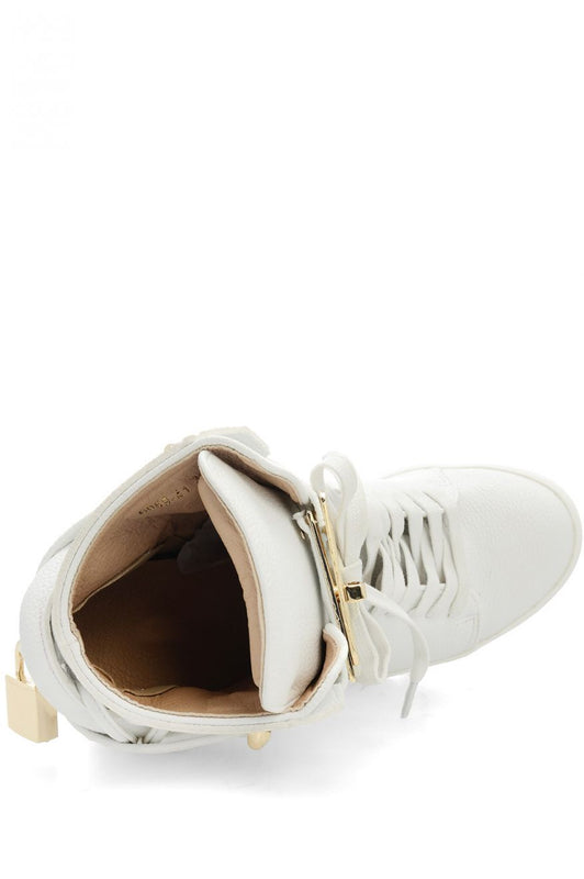 Sneakers in faux leather with internal wedge Big City - White