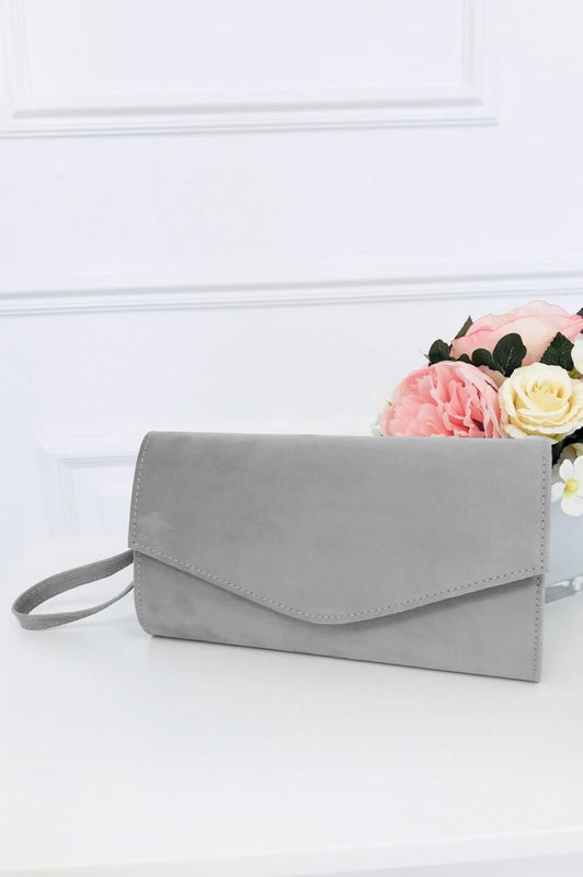 Pochette en daim B185 Grise