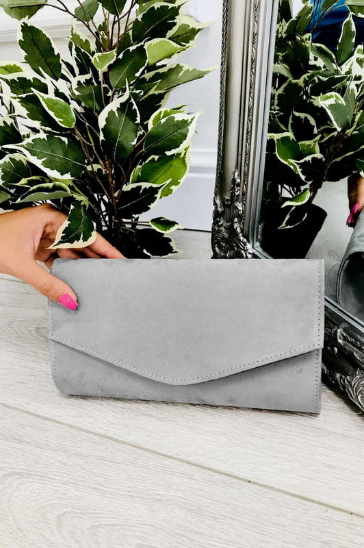 Pochette en daim B185 Grise