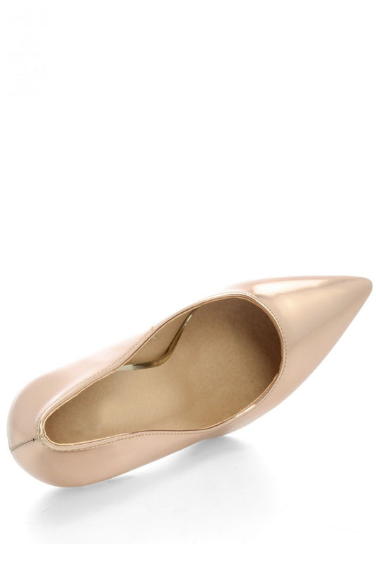 Metallic stiletto pumps in Rose Gold