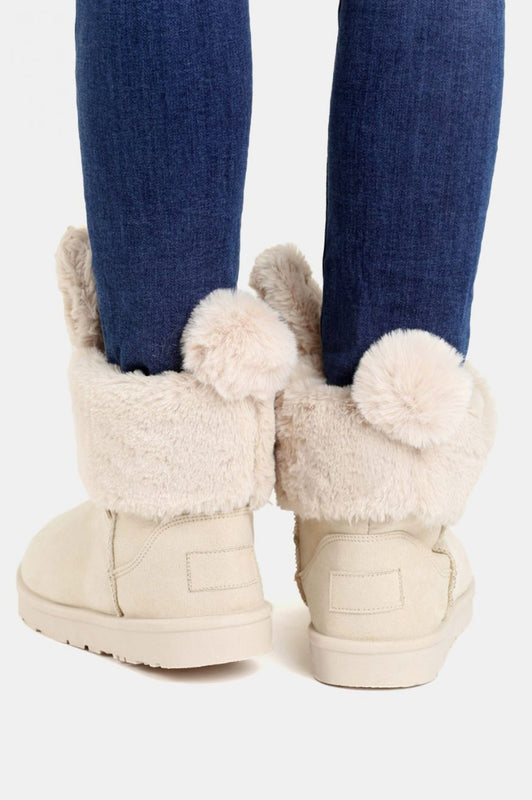 ELSA - Beige snow boots with faux fur