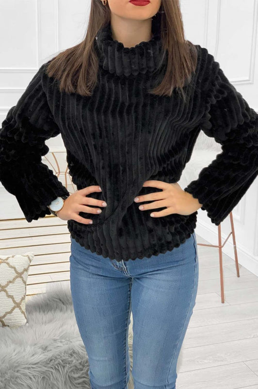 Pull en velours avec col noir