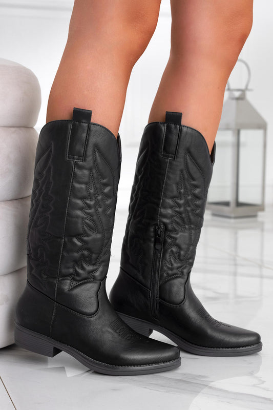 MALIKA - Black camperos boots