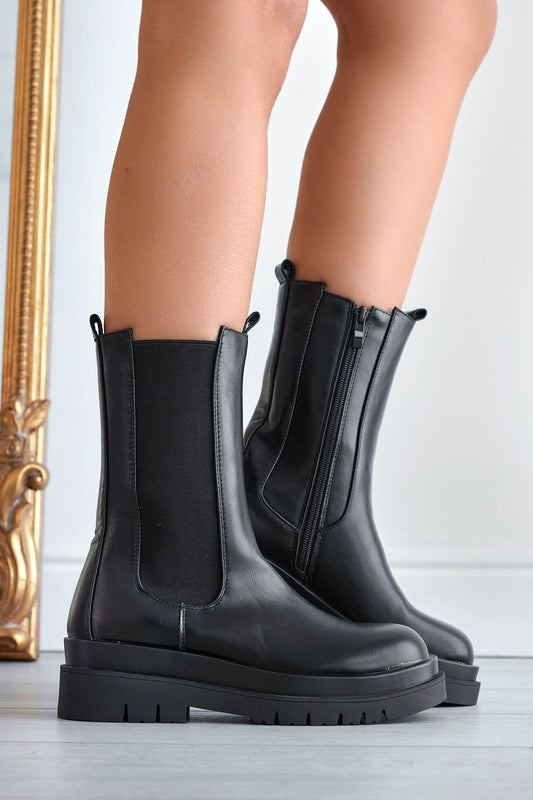 COLOMBA - Stivaletti neri con elastico laterale