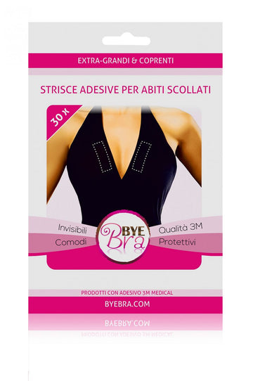 Adhesive strips for low-cut garments