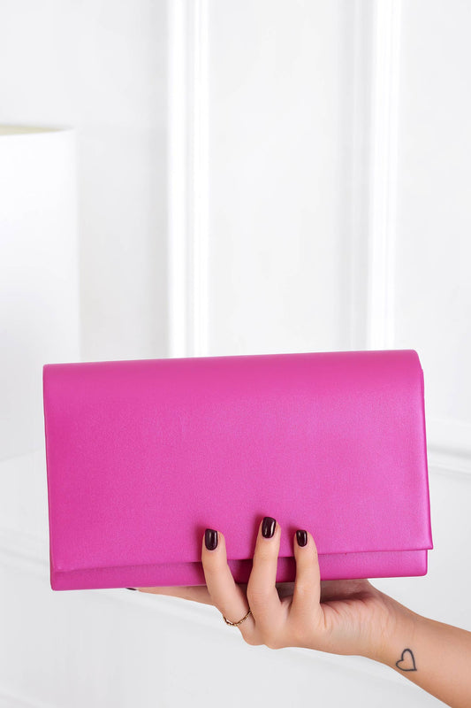 Pochette fuchsia B211 en similicuir