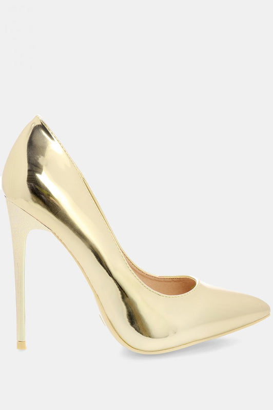 RUMBA - Gold metallic pumps with high heels