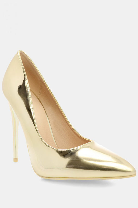 RUMBA - Gold metallic pumps with high heels