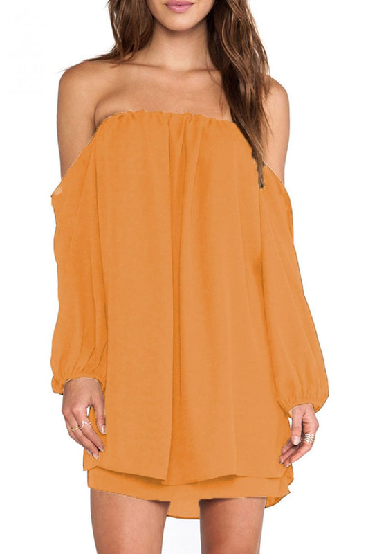 Robe bustier en voile - Jaune