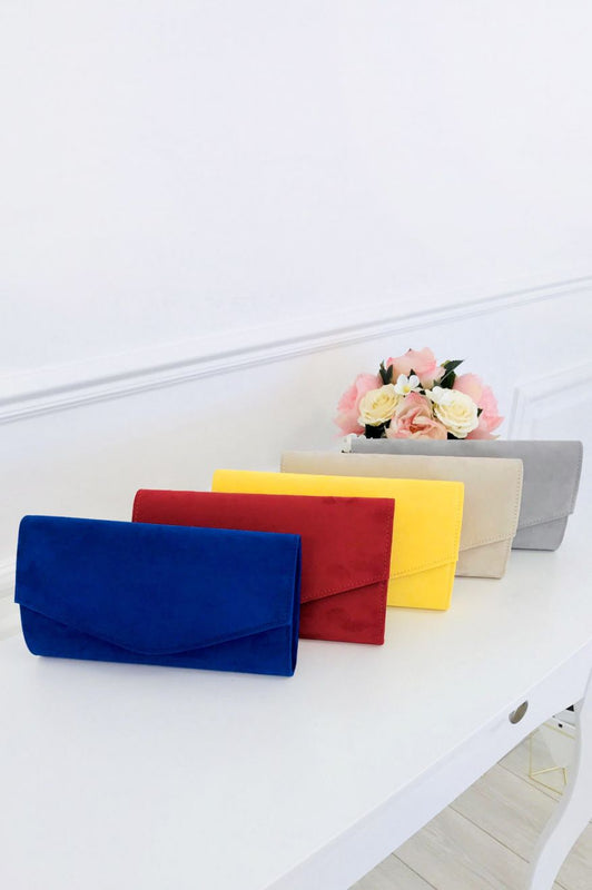 Pochette en daim B185 Grise