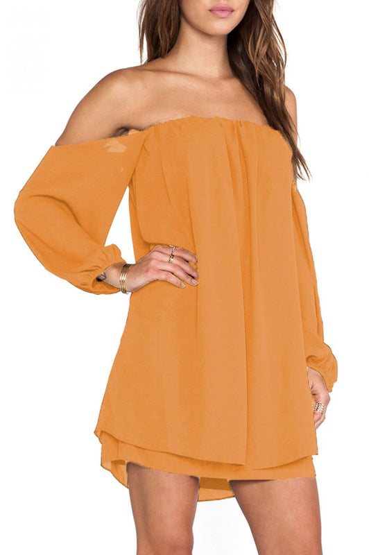 Robe bustier en voile - Jaune