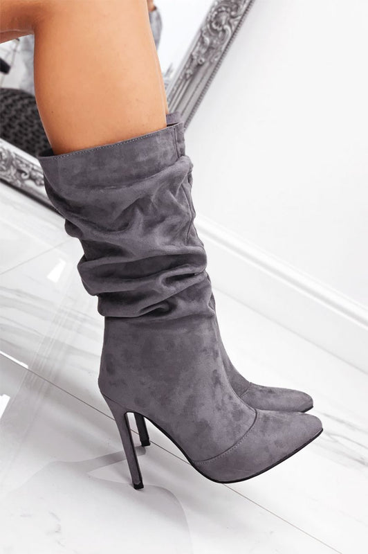 ROLITA - Alexoo Suede high-heeled boots Grey