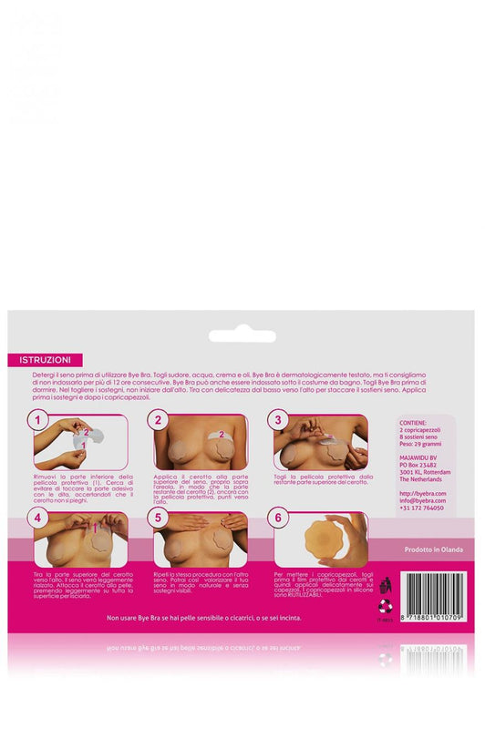 Breast support patch with silicone nipple covers - Nude