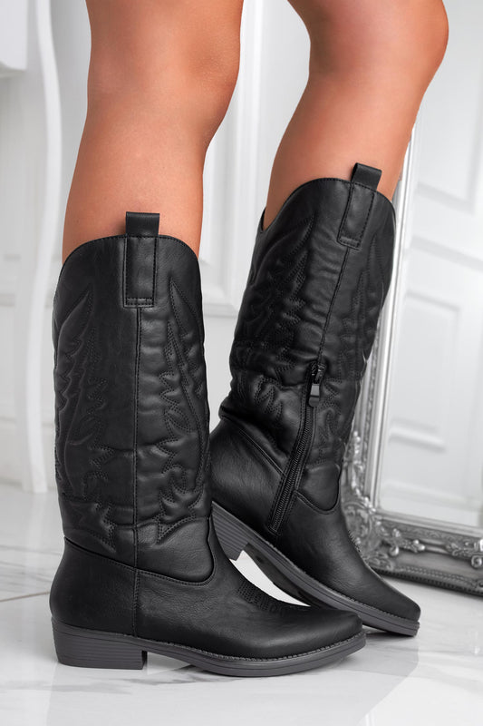 MALIKA - Black camperos boots