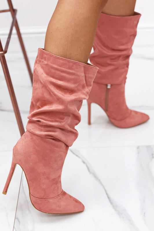 ROLITA - Alexoo Stivali scamosciati con tacco alto Rosa