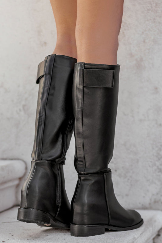 CLARE - Alexoo black boots with inner wedge