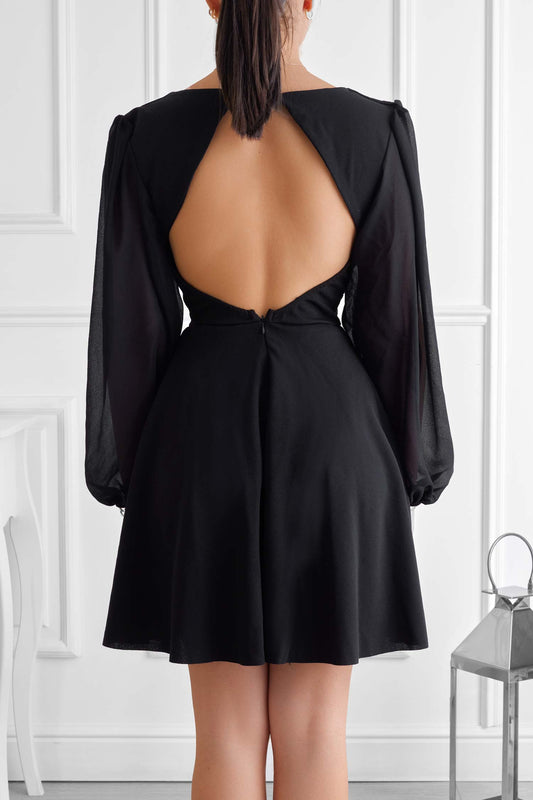 Black dress with back neckline