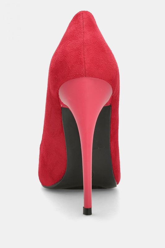 FRANK - Red suede pumps with high heels