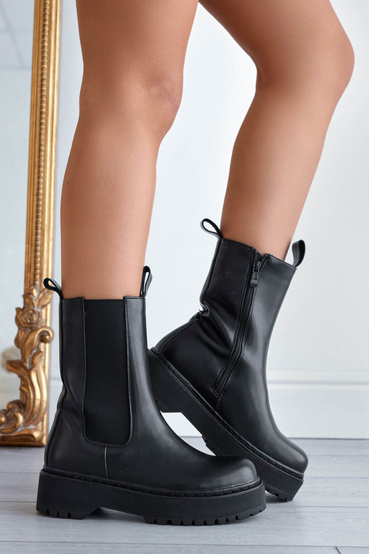 Bottines noires avec élastique latéral