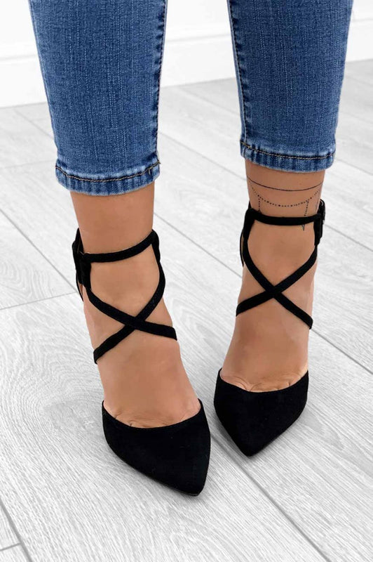 Escarpins à talons aiguilles avec boucle Noirs