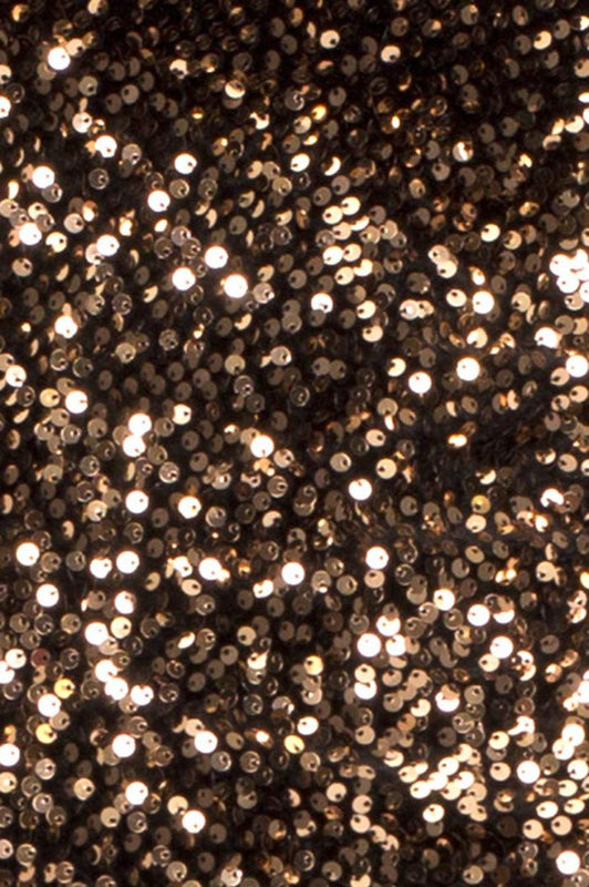 Vestido de manga larga con lentejuelas - Oro