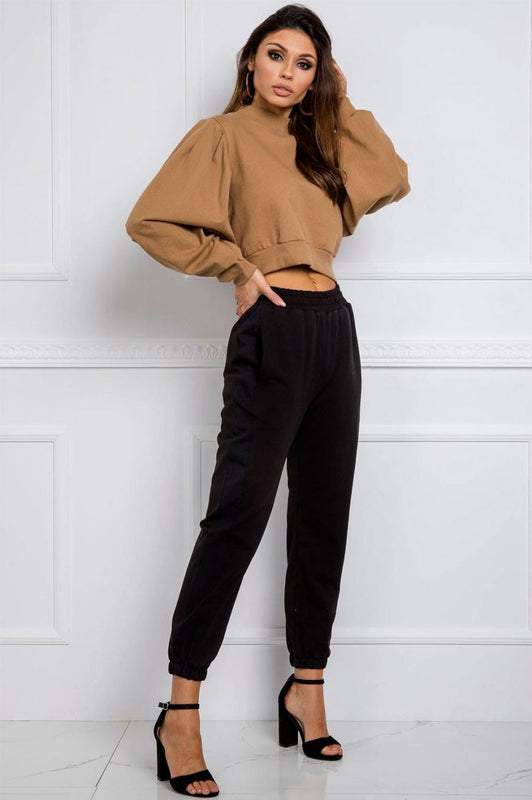 Pantalon de survêtement noir avec élastiques