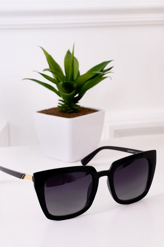 Black thick-frame sunglasses