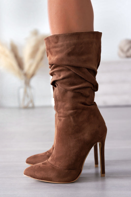 ROLITA - Alexoo Bottes marron en daim à talons hauts