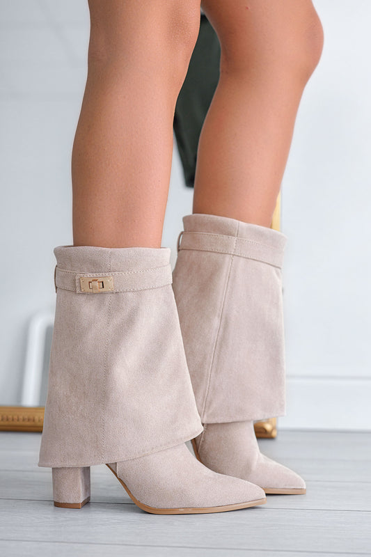 Bottines beiges Alexoo avec revers