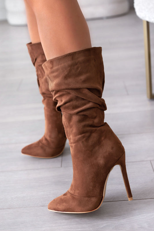 ROLITA - Alexoo Bottes marron en daim à talons hauts