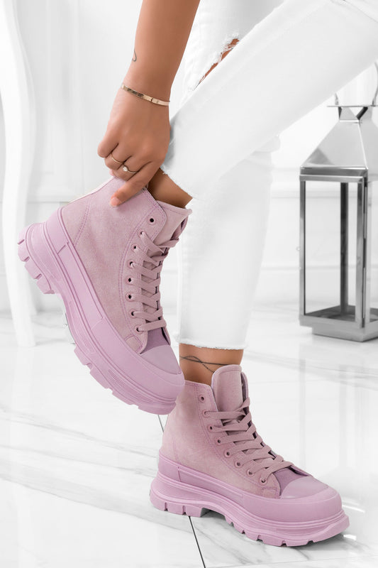 ILENIA - Lilac suede sneakers