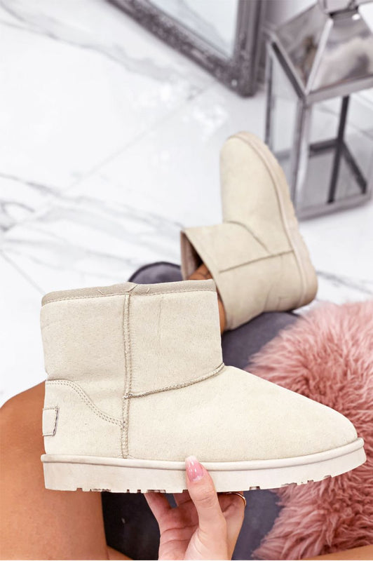 ELSA - Beige snow boots with faux fur