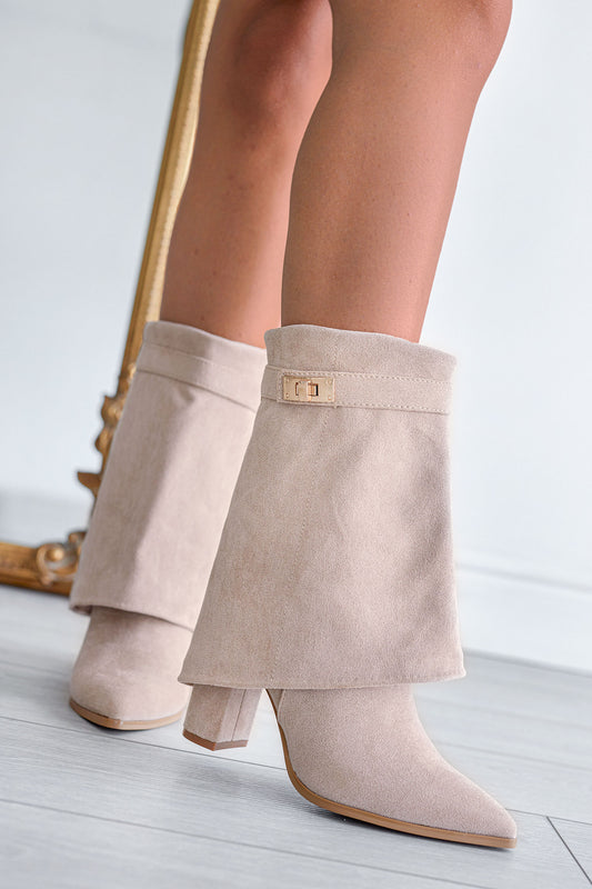 Bottines beiges Alexoo avec revers