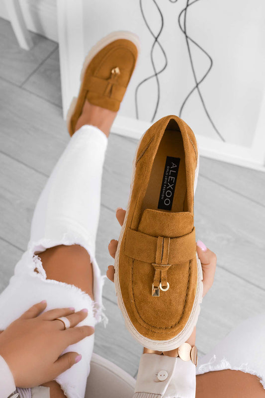 ALEXA - Camel suede loafers