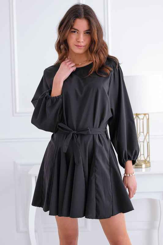 Black flared dress