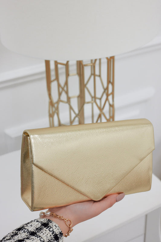 Bolso de mano B210 oro metalizado