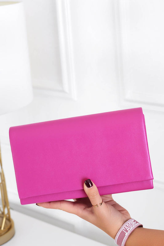 Pochette fuchsia B211 en similicuir