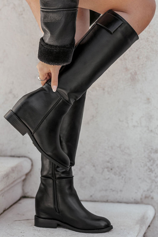CLARE - Alexoo black boots with inner wedge